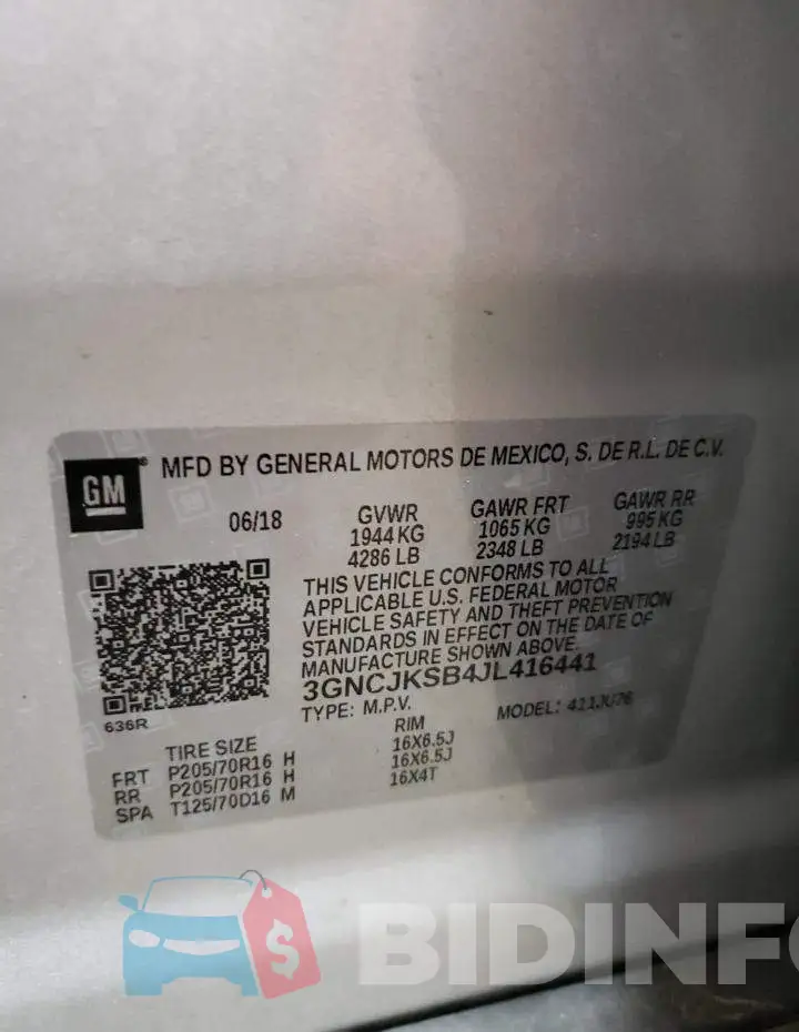 3GNCJKSB4JL416441 Photo# 10