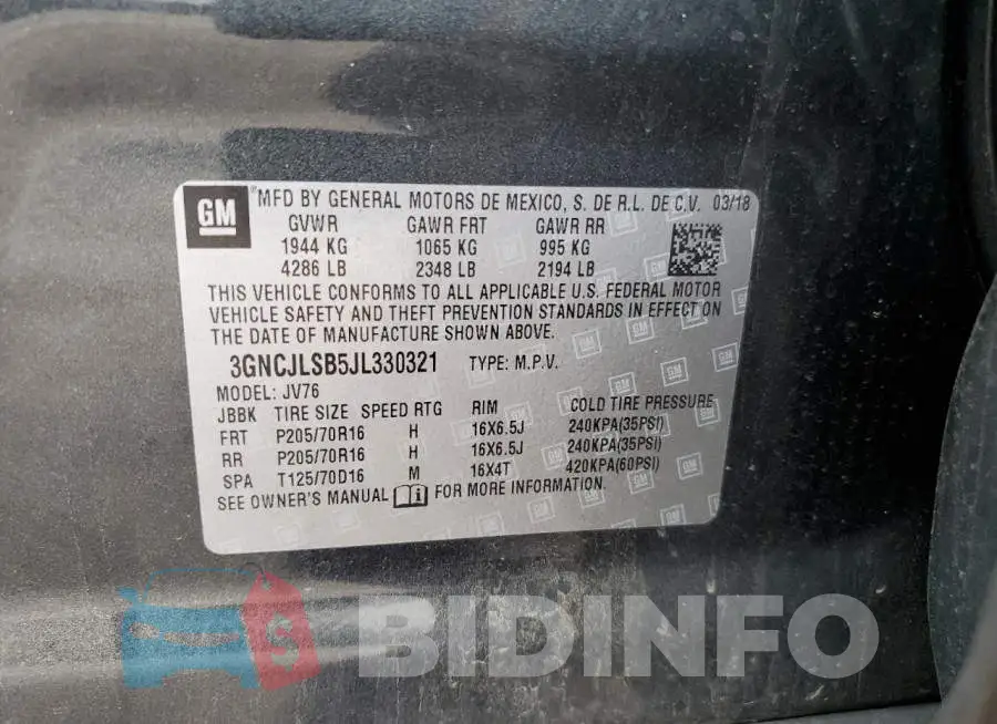 3GNCJLSB5JL330321 Photo# 10