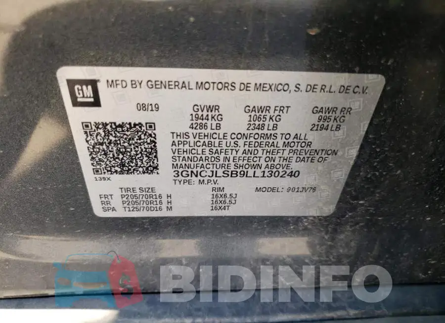 3GNCJLSB9LL130240 Photo# 10