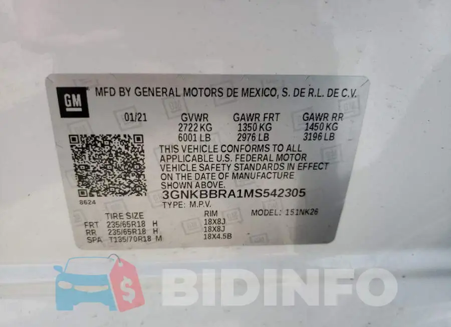 3GNKBBRA1MS542305 Photo# 10