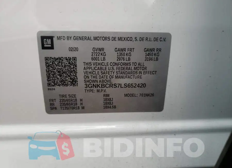 3GNKBCRS7LS652420 Photo# 10