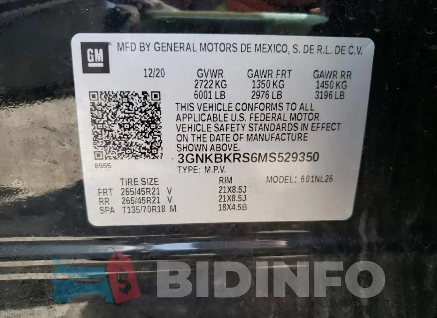 3GNKBKRS6MS529350 Photo# 10