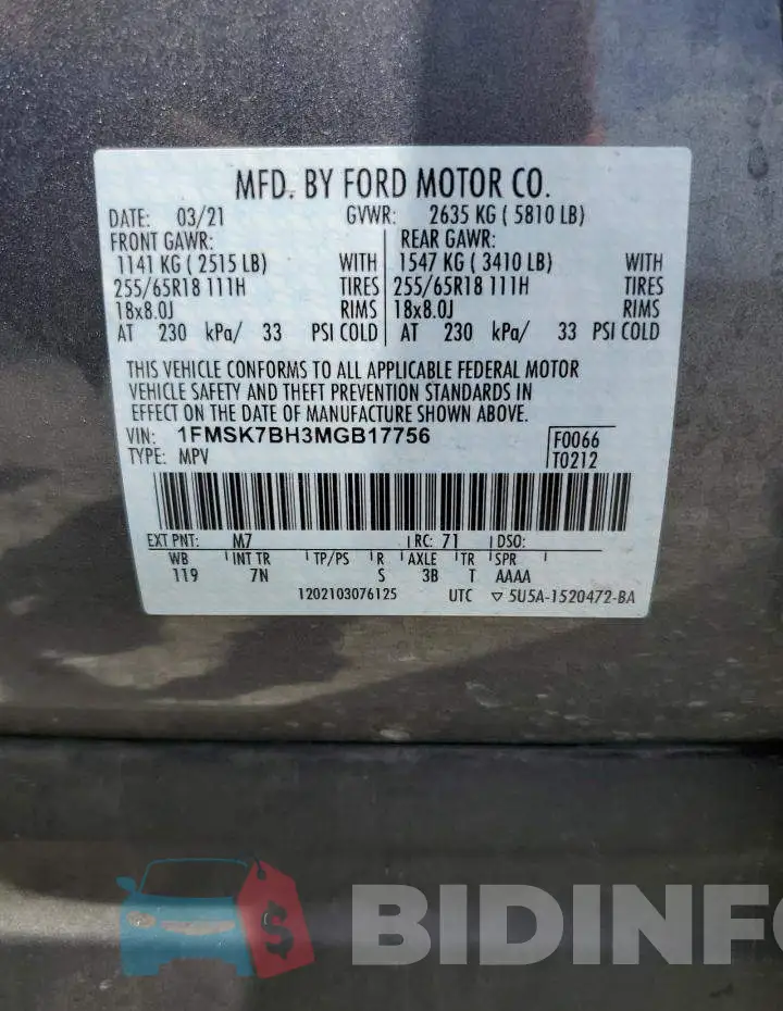 1FMSK7BH3MGB17756 Photo# 10