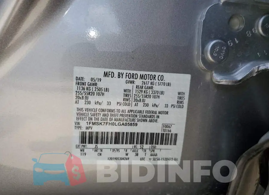 1FMSK7FH0LGA05859 Photo# 10