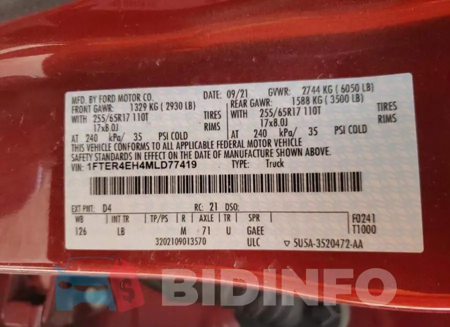 1FTER4EH4MLD77419 Photo# 10