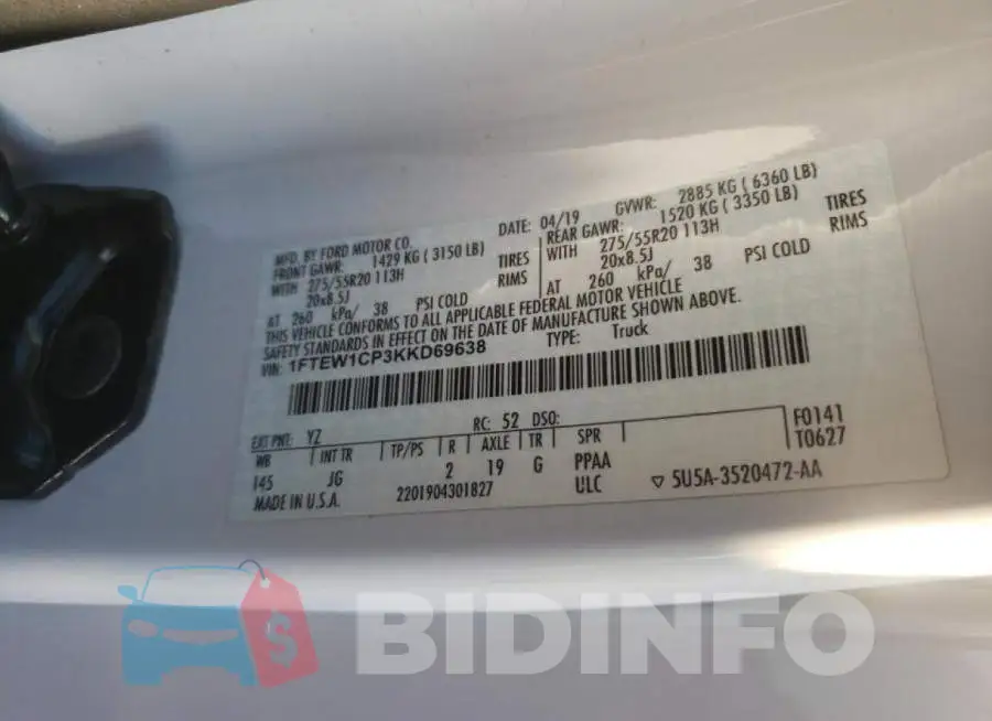 1FTEW1CP3KKD69638 Photo# 10
