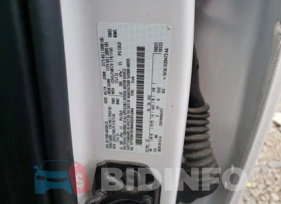 1FTEW1E58KKD51244 Photo# 10
