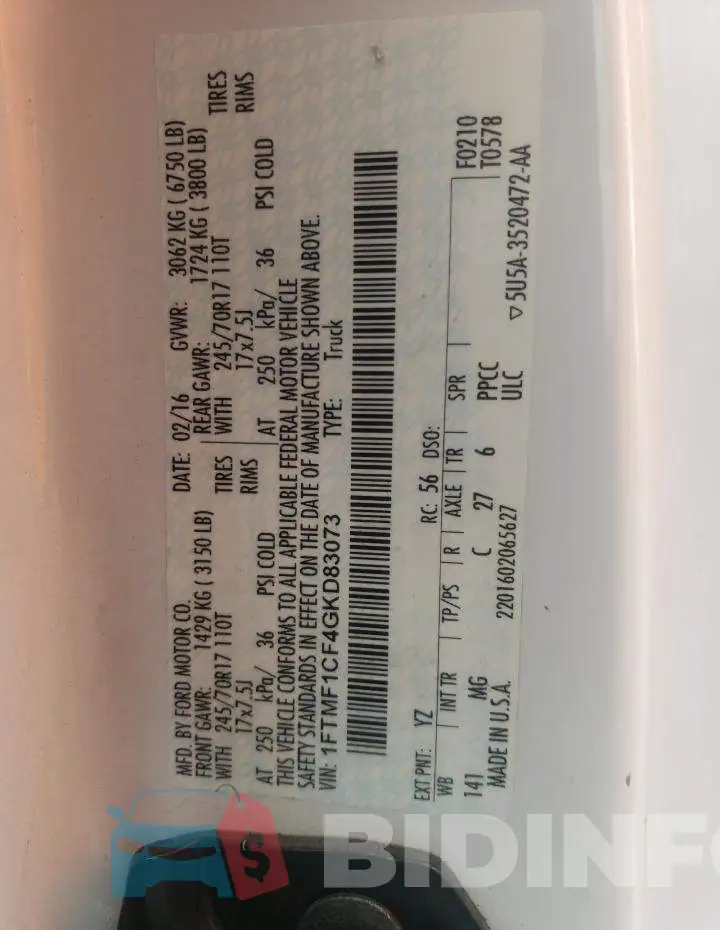 1FTMF1CF4GKD83073 Photo# 10