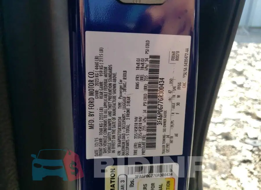 3FA6P0G77GR300434 Photo# 10
