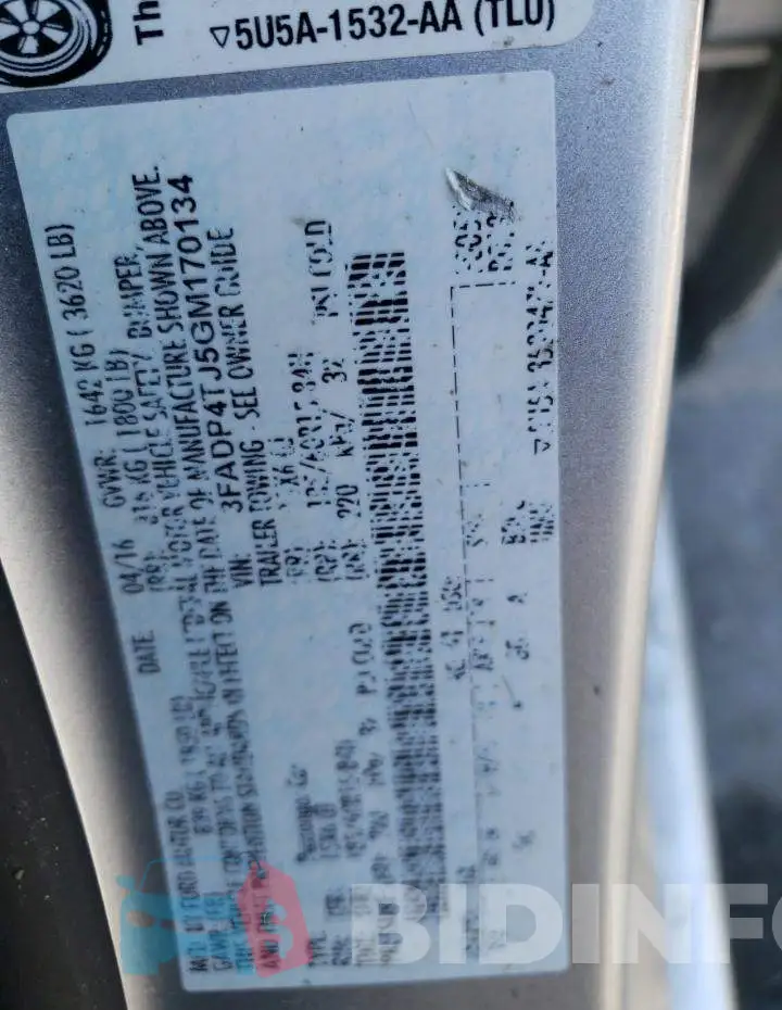 3FADP4TJ5GM170134 Photo# 10
