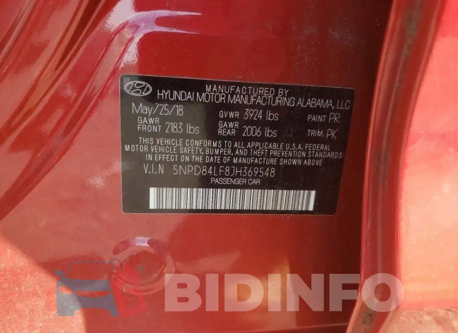 5NPD84LF8JH369548 Photo# 10