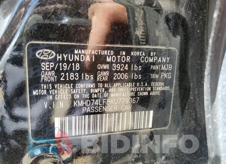 KMHD74LF8KU779367 Photo# 10