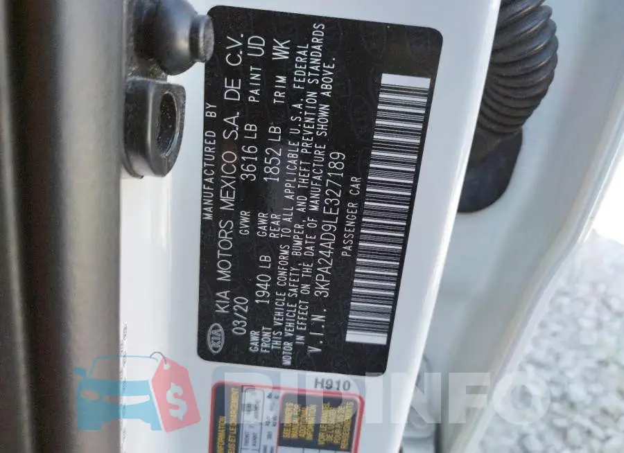 3KPA24AD9LE327189 Photo# 10