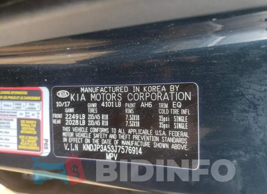 KNDJP3A53J7576914 Photo# 10