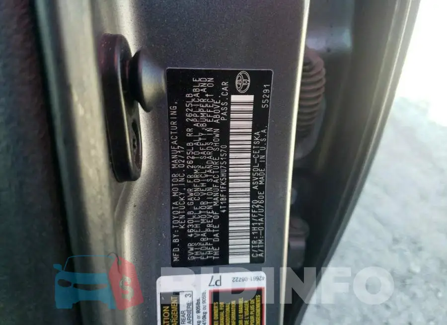 4T1BF1FK5HU751570 Photo# 10