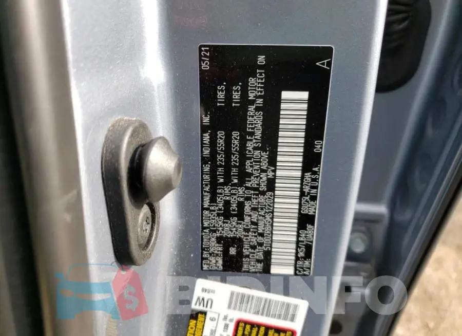 5TDDZRBH5MS122029 Photo# 10