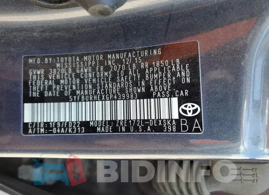 5YFBURHEXGP439983 Photo# 10