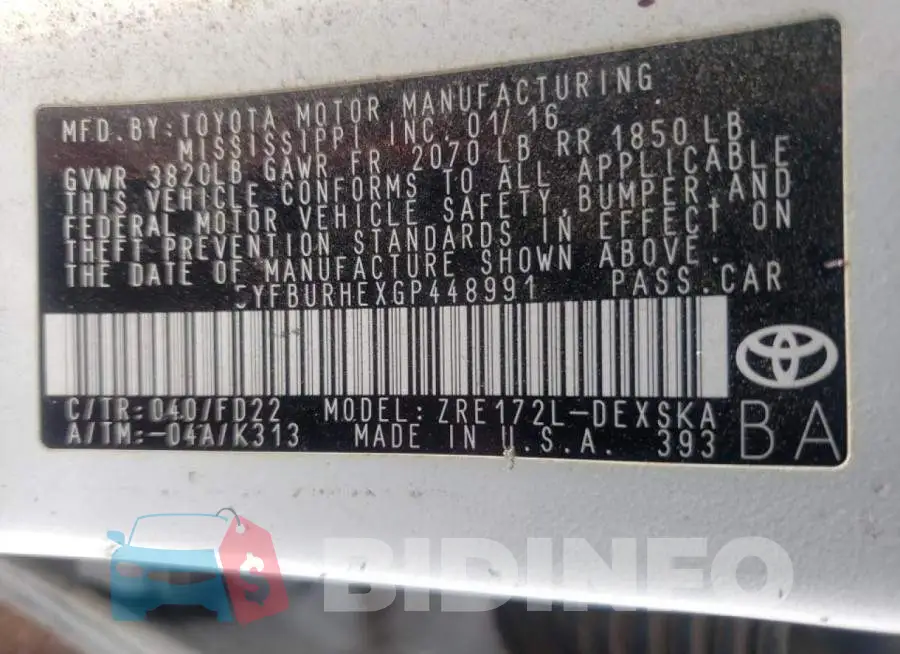 5YFBURHEXGP448991 Photo# 10