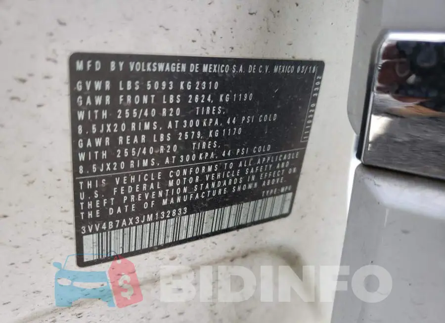 3VV4B7AX3JM132833 Photo# 10