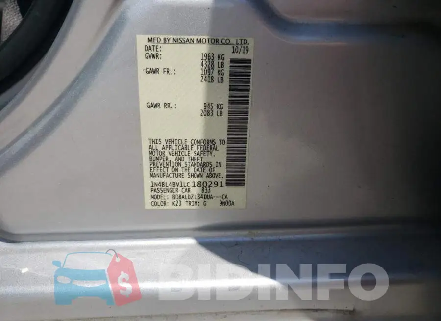 1N4BL4BV1LC180291 Photo# 10