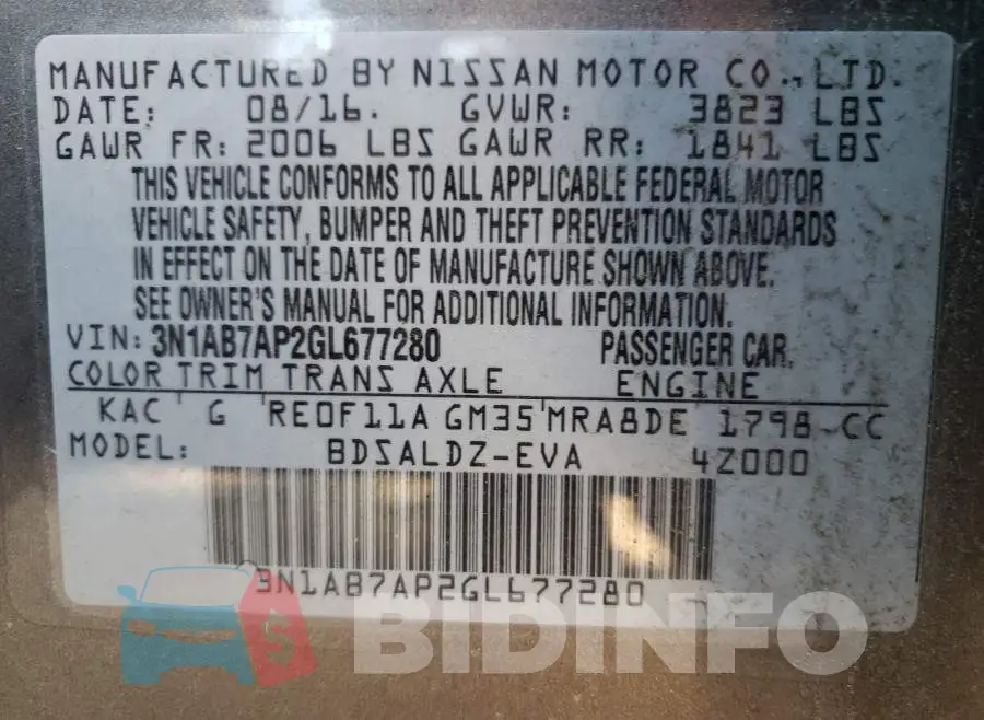 3N1AB7AP2GL677280 Photo# 10
