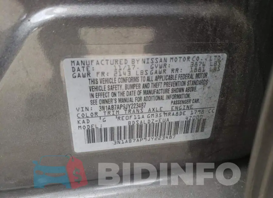 3N1AB7AP9JY223487 Photo# 10