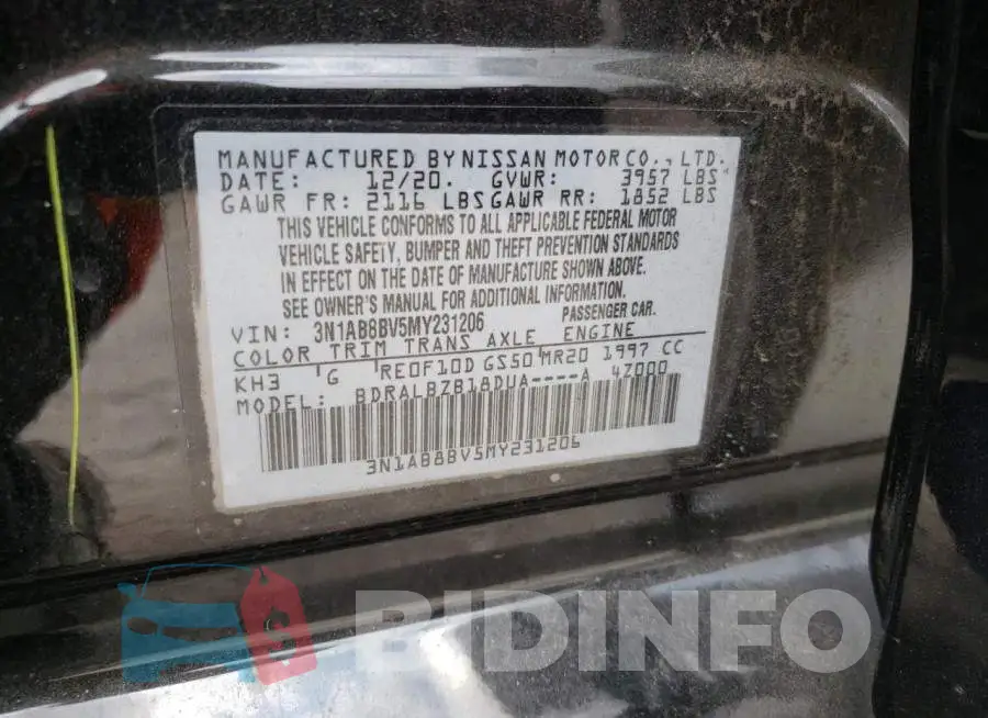 3N1AB8BV5MY231206 Photo# 10