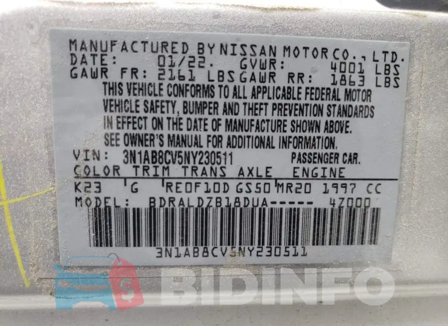 3N1AB8CV5NY230511 Photo# 10