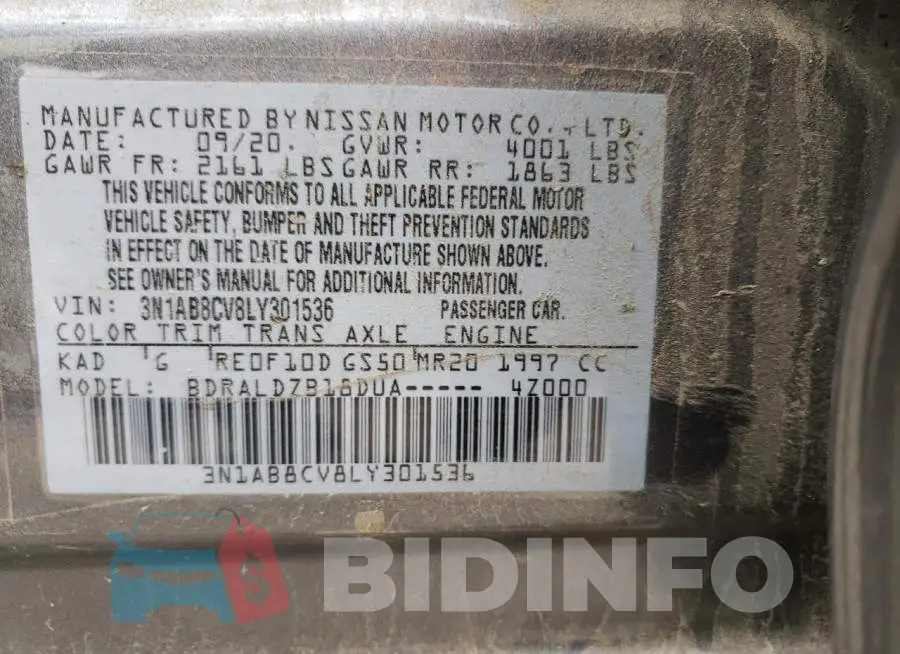 3N1AB8CV8LY301536 Photo# 10
