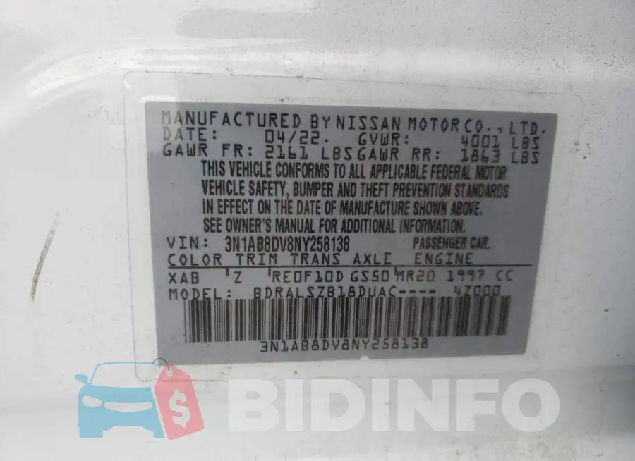 3N1AB8DV8NY258138 Photo# 10