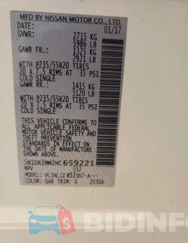 5N1DR2MM2HC659221 Photo# 10