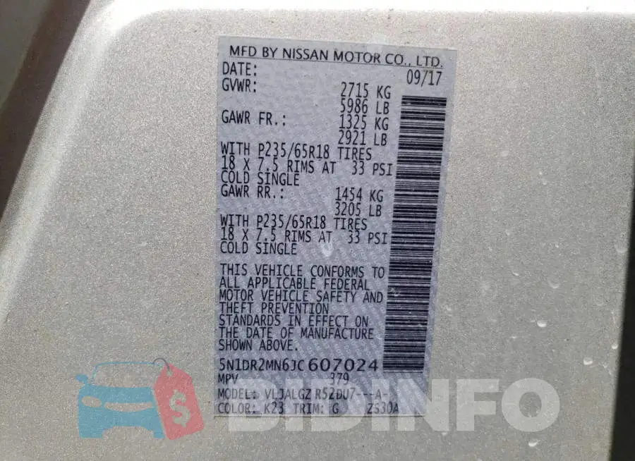 5N1DR2MN6JC607024 Photo# 10