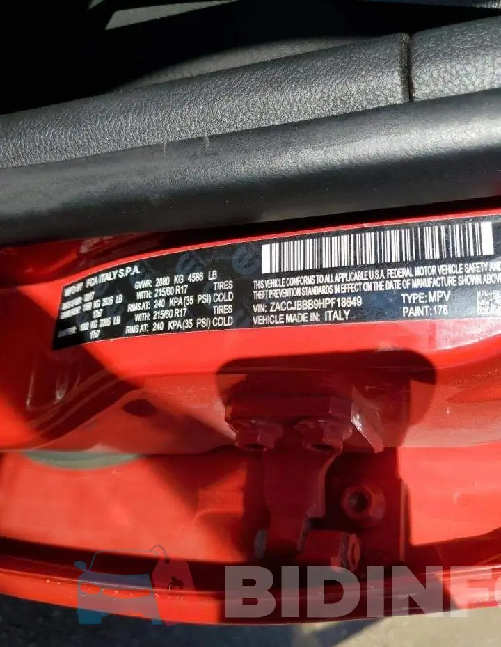 ZACCJBBB9HPF18649 Photo# 10