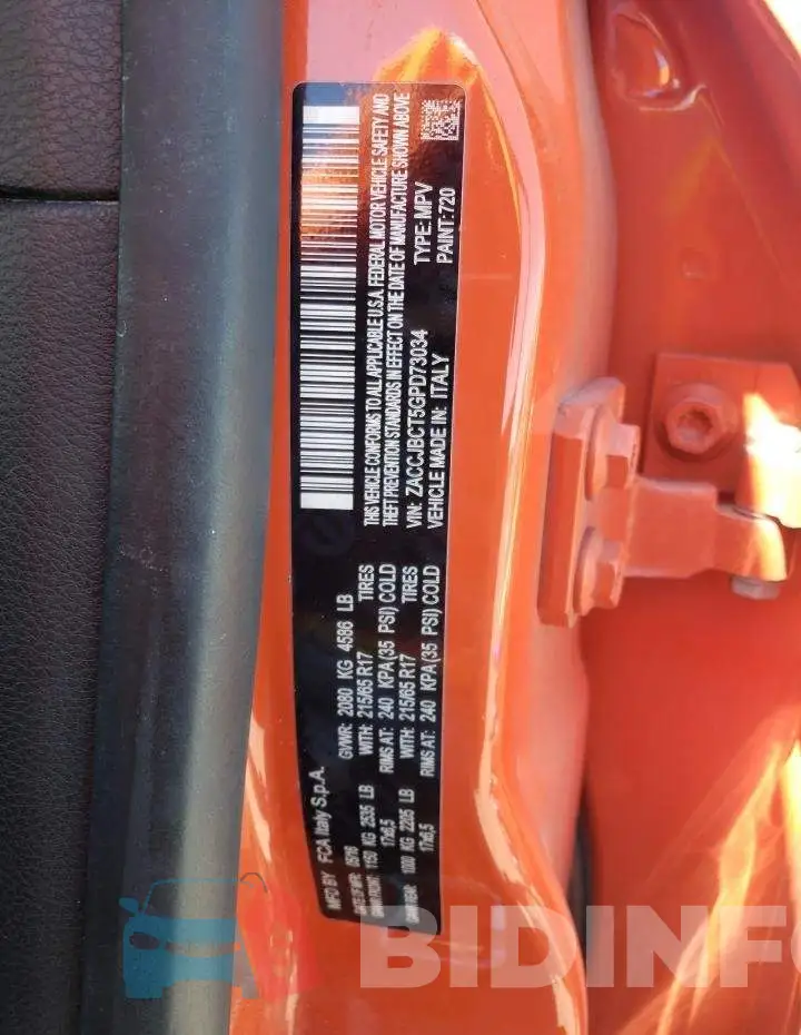 ZACCJBCT5GPD73034 Photo# 10