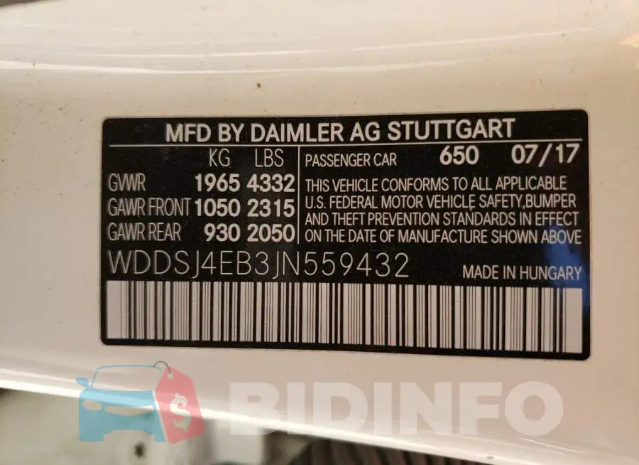 WDDSJ4EB3JN559432 Photo# 10