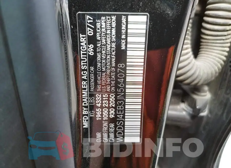 WDDSJ4EB3JN564078 Photo# 10