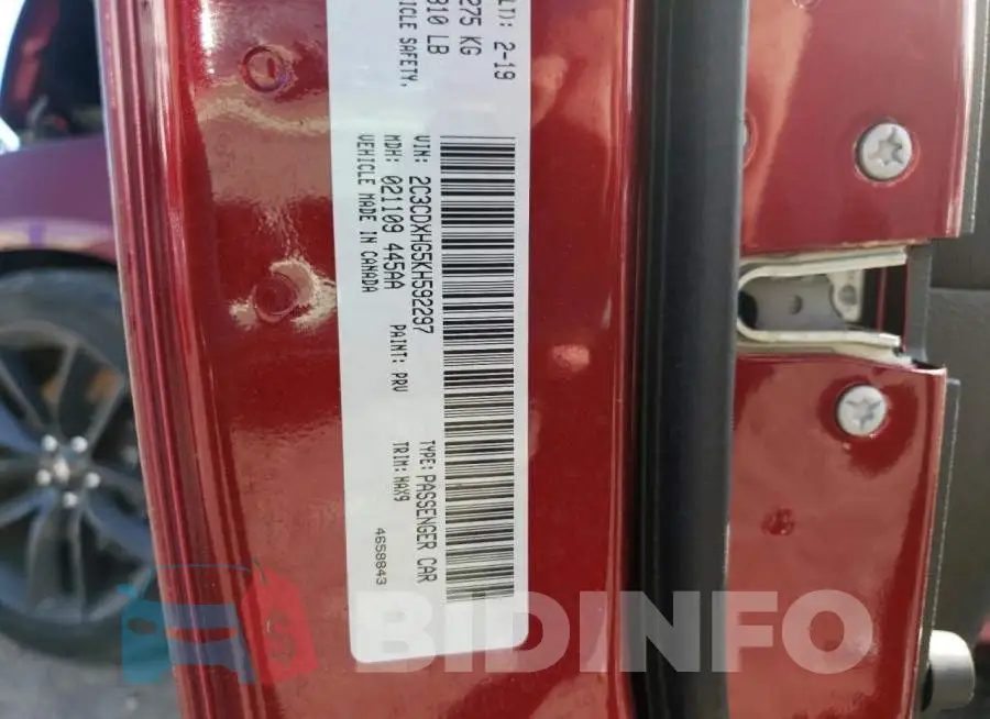 2C3CDXHG5KH592297 Photo# 10