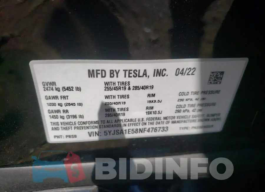 5YJSA1E58NF476733 Photo# 10