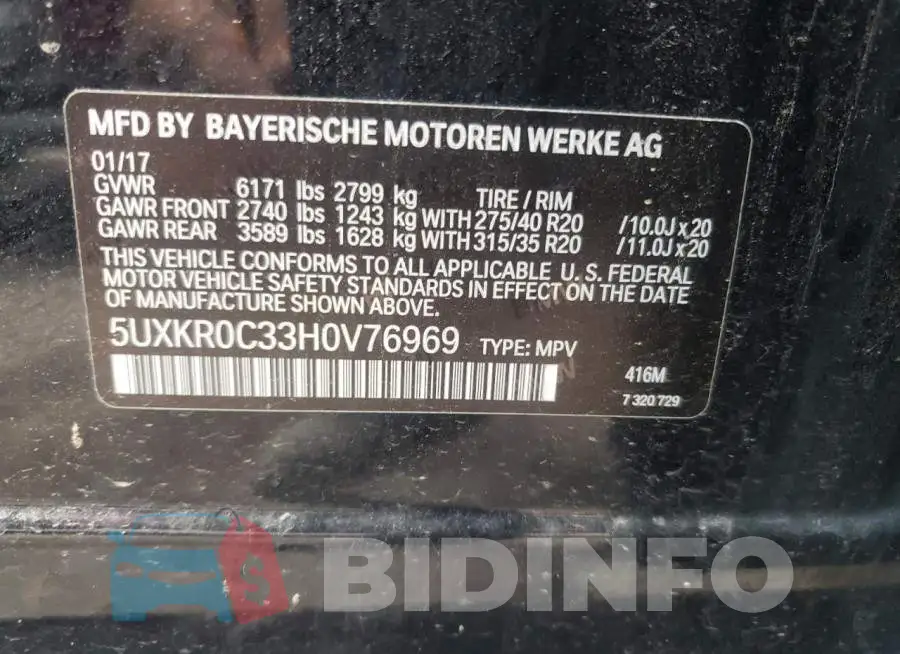 5UXKR0C33H0V76969 Photo# 10