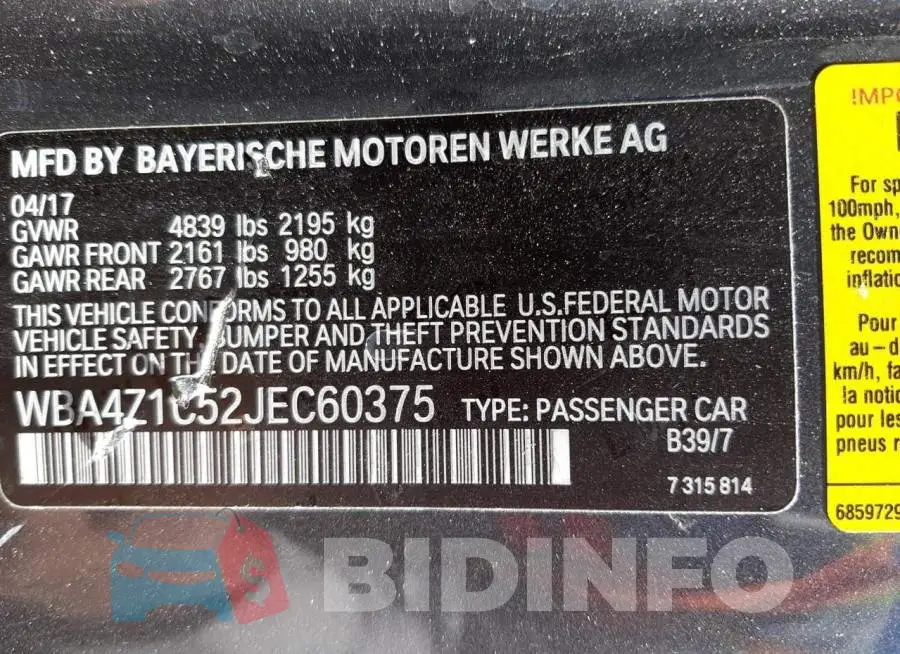 WBA4Z1C52JEC60375 Photo# 10