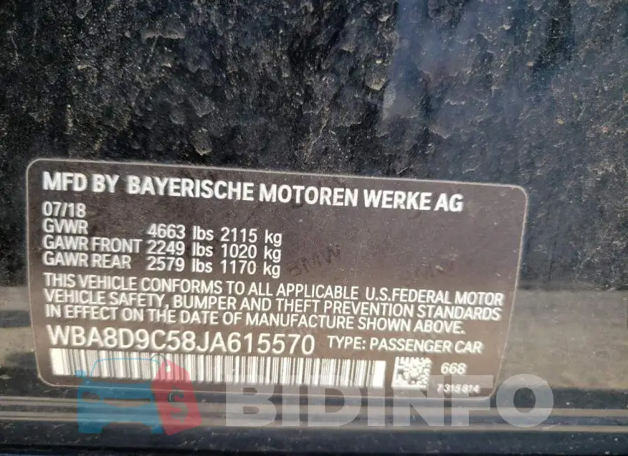 WBA8D9C58JA615570 Photo# 10