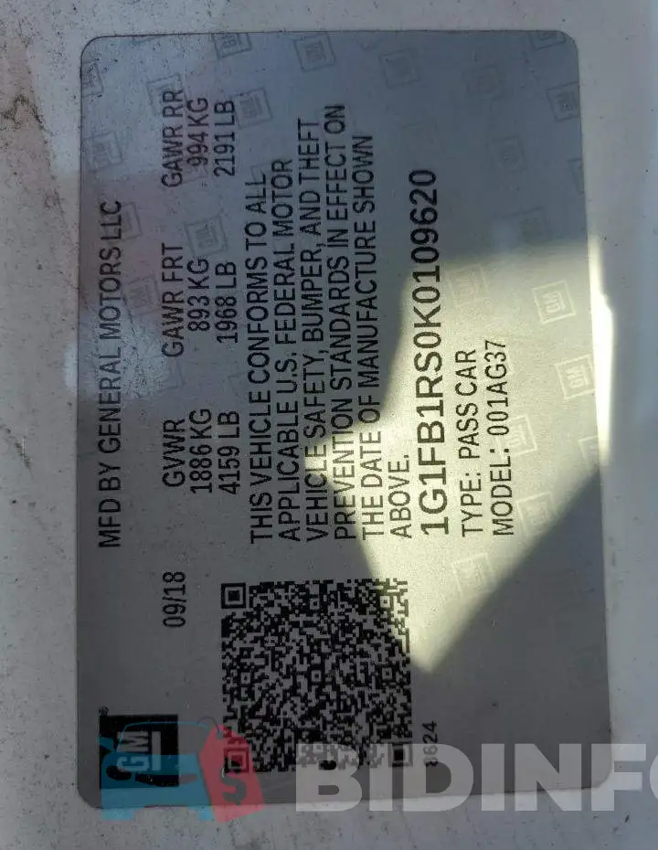 1G1FB1RS0K0109620 Photo# 10