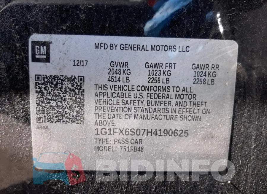 1G1FX6S07H4190625 Photo# 10