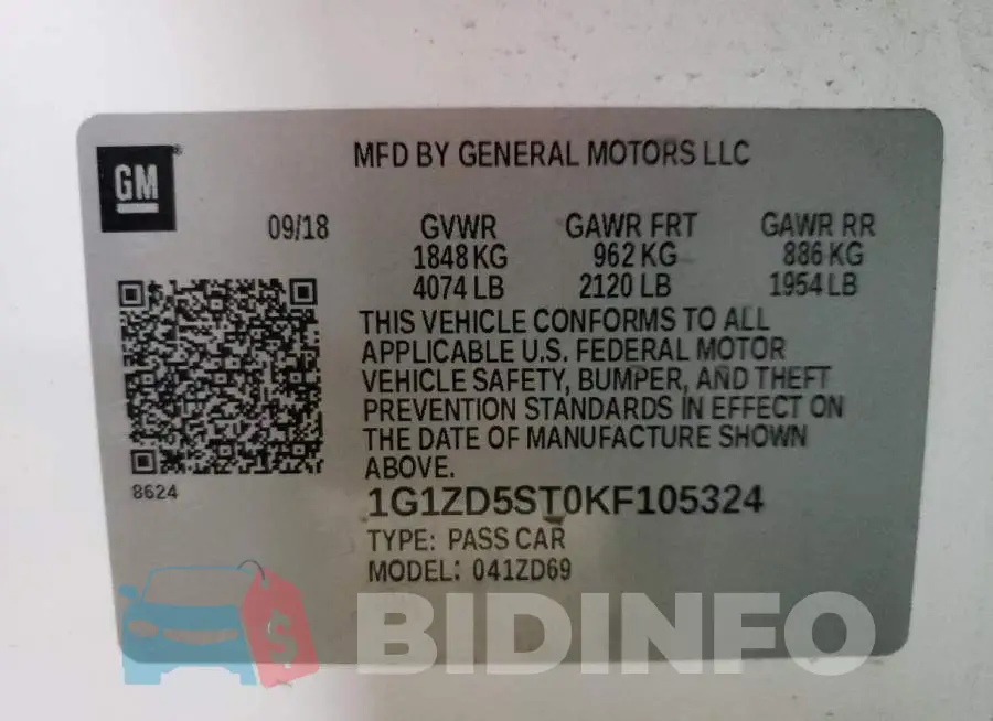 1G1ZD5ST0KF105324 Photo# 10