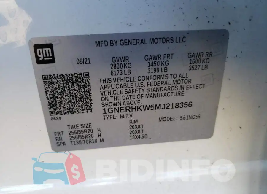 1GNERHKW5MJ218356 Photo# 10