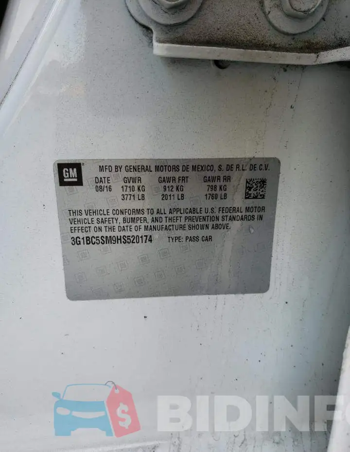 3G1BC5SM9HS520174 Photo# 10