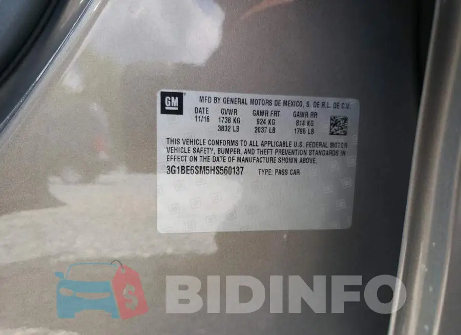 3G1BE6SM5HS560137 Photo# 10