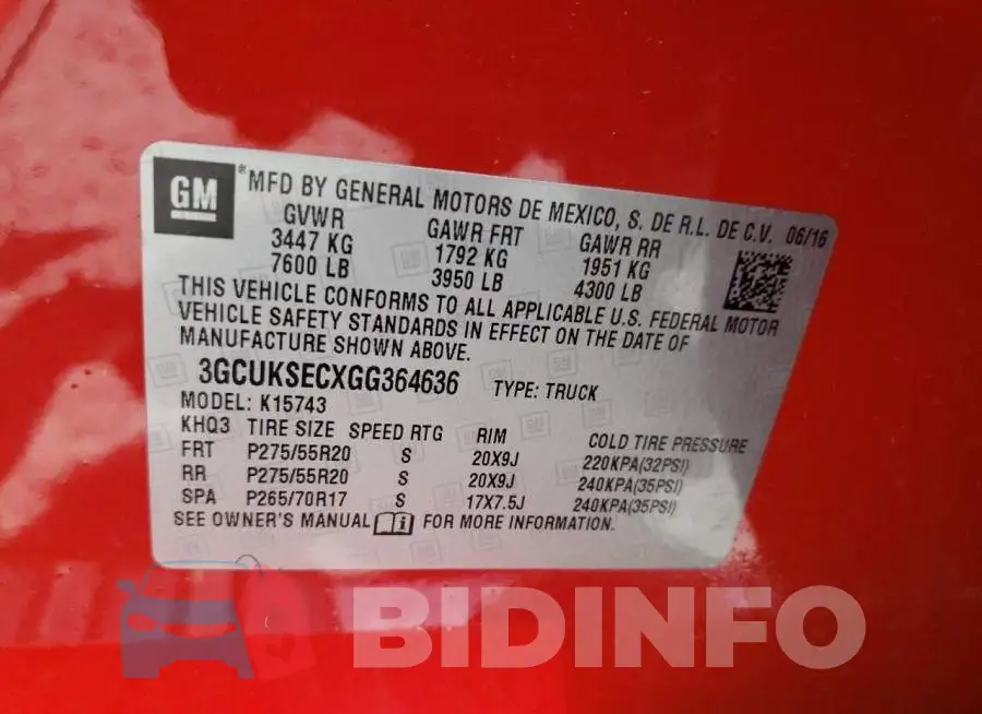 3GCUKSECXGG364636 Photo# 10