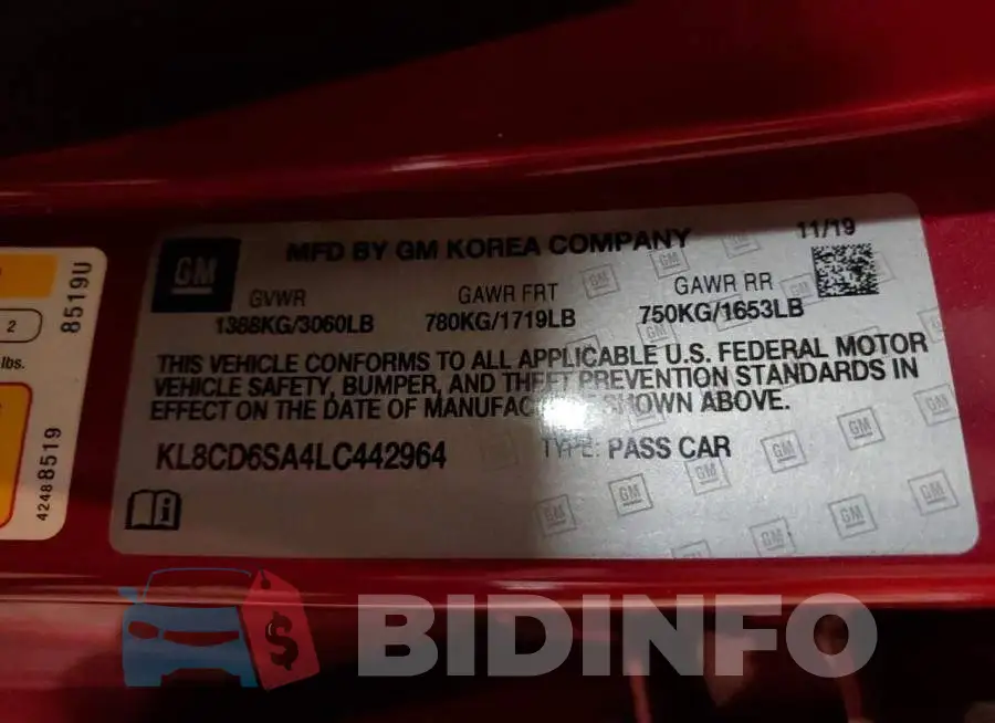 KL8CD6SA4LC442964 Photo# 10