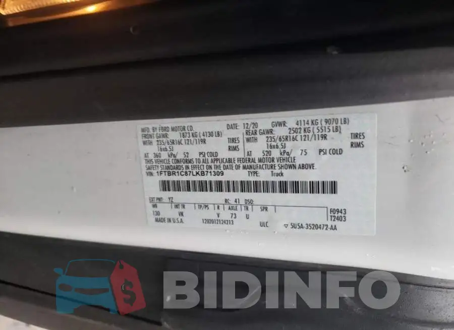 1FTBR1C87LKB71309 Photo# 10